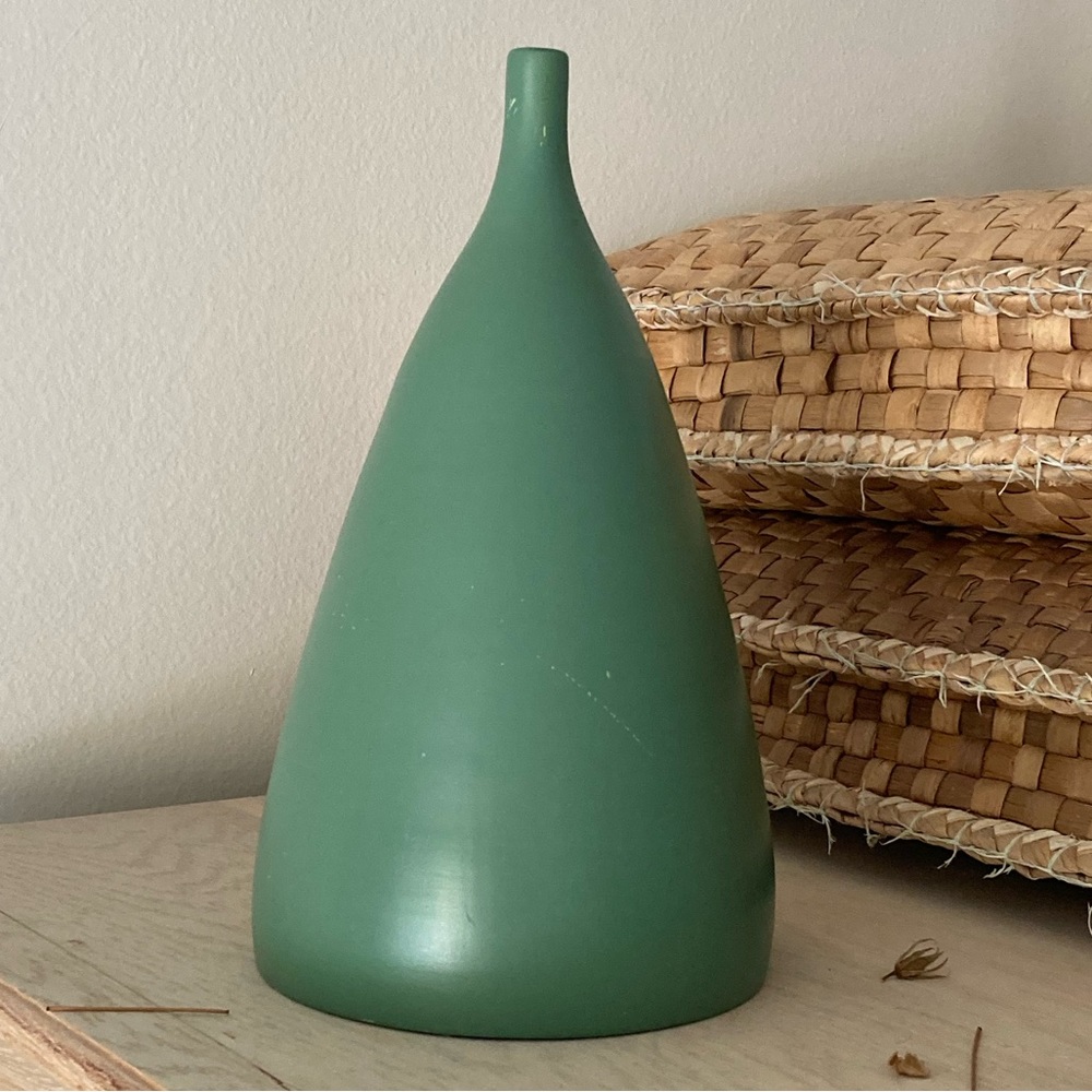 Jose Sosa Vintage 2003 Pottery Vase  Chulucanas PERU sea green serene earthy - Picture 2 of 15